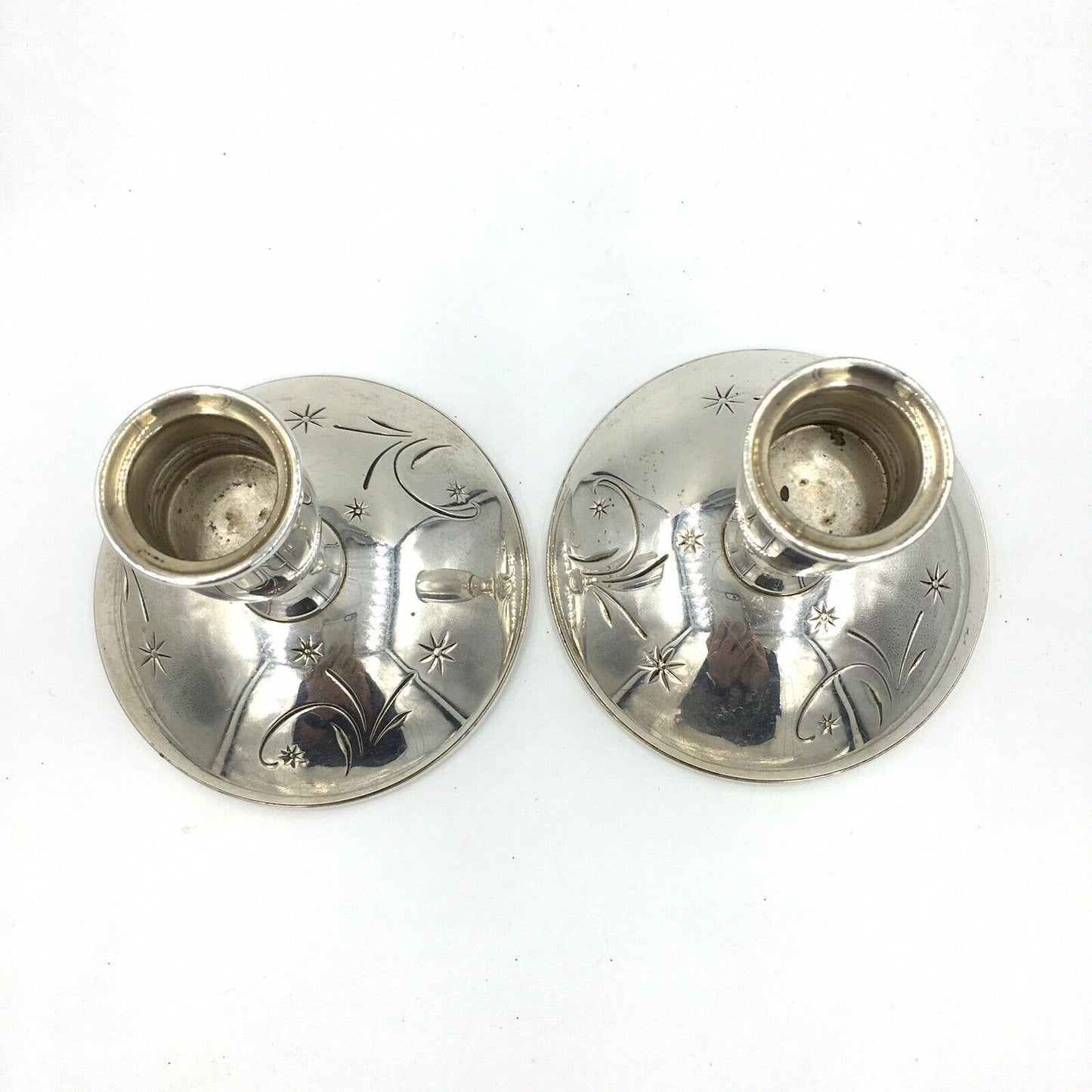 Vintage Gorham Celeste Sterling Silver Candle Holder Stick #1335 Pair