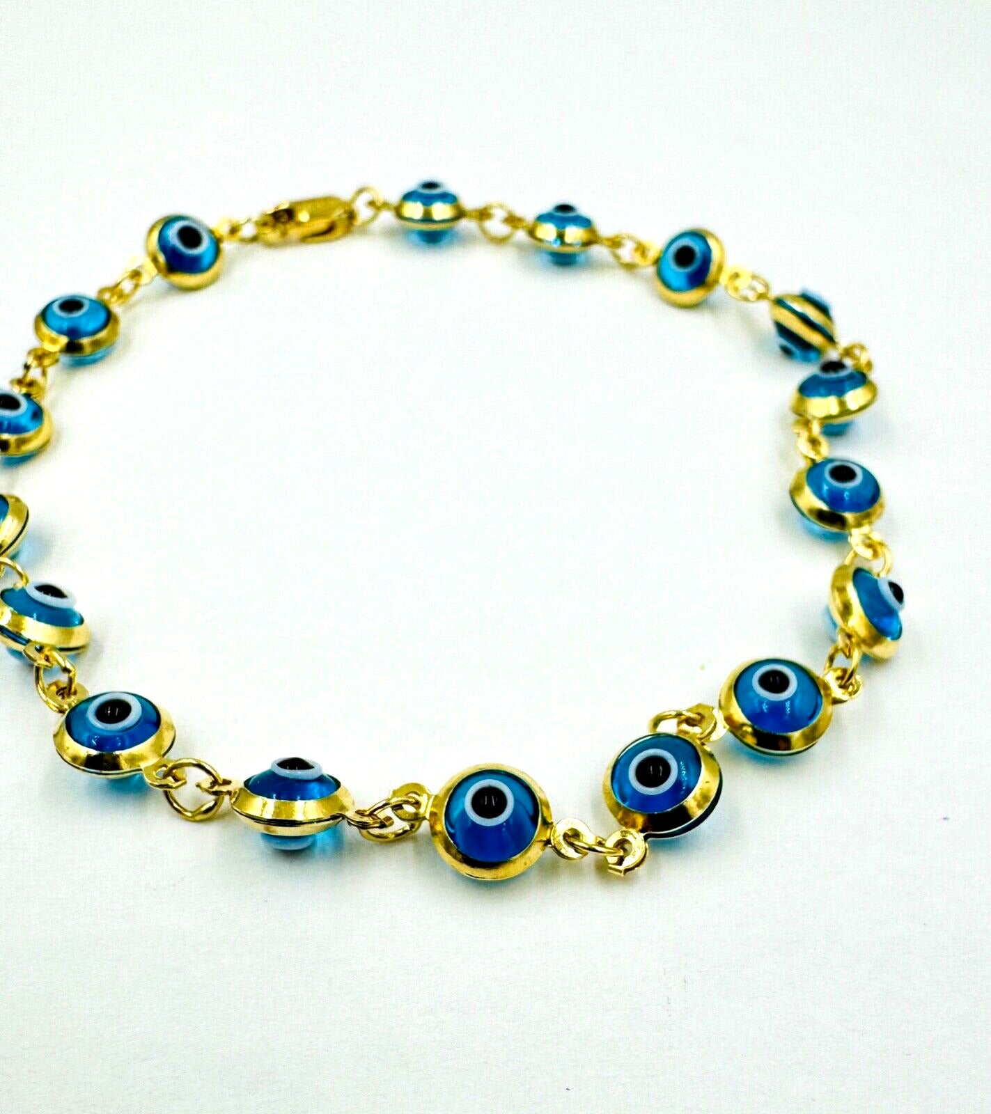 Evil Eye 14k yellow Gold Bracelet 7 3/4"