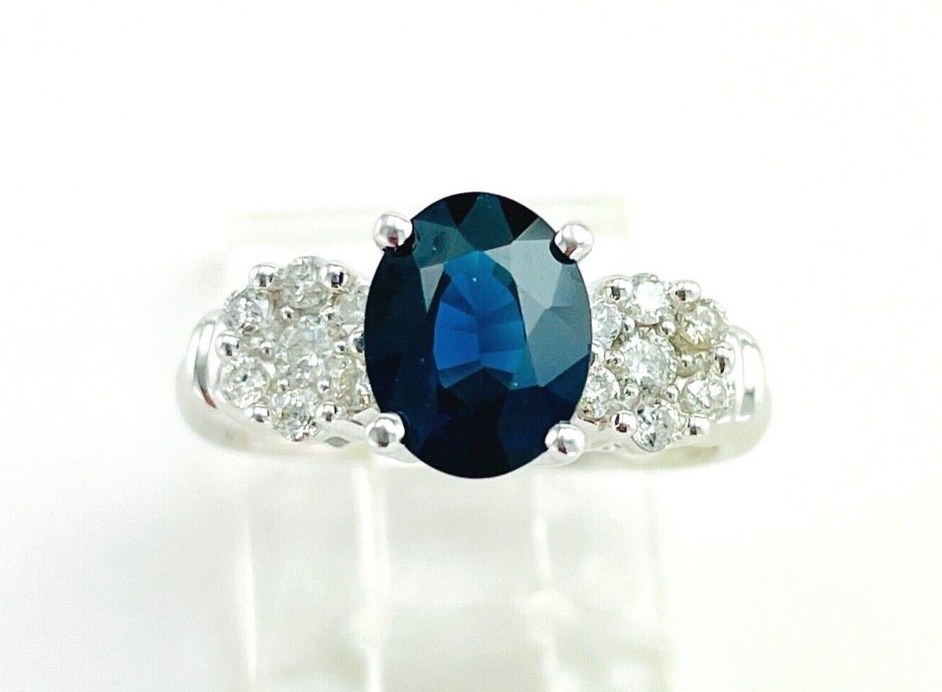 Estate 14k Gold diamond Sapphire cocktail Ring 1.50ctw