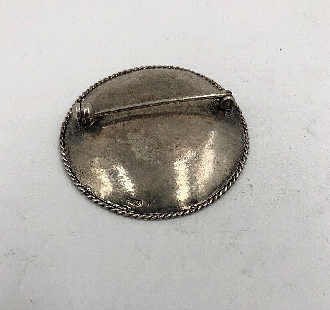 Vintage Scandinavian 800 Silver Cornucopia Brooch Pin Rare