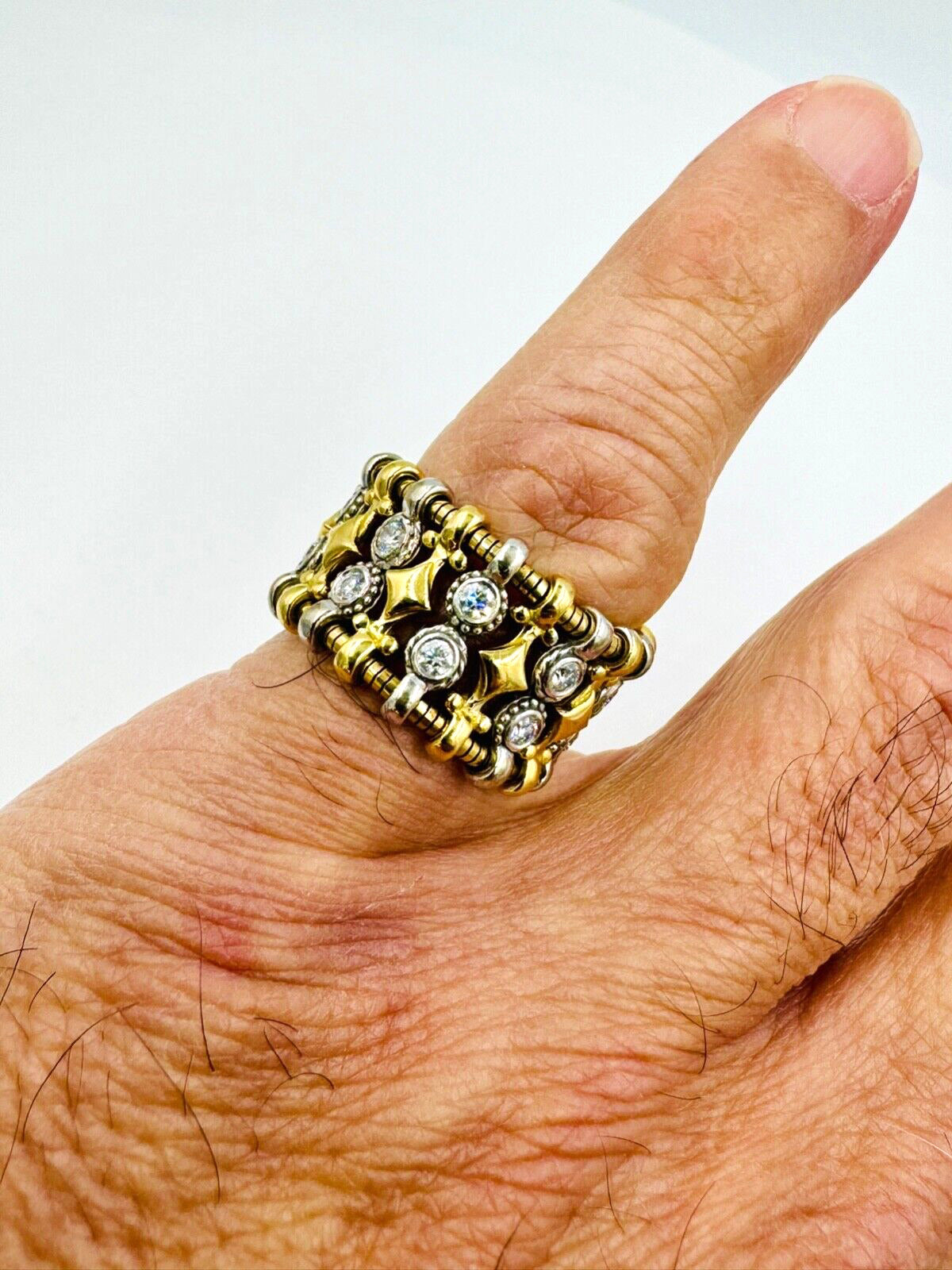 Carrera Y Carrera 18k gold flexible diamond Ring wide band