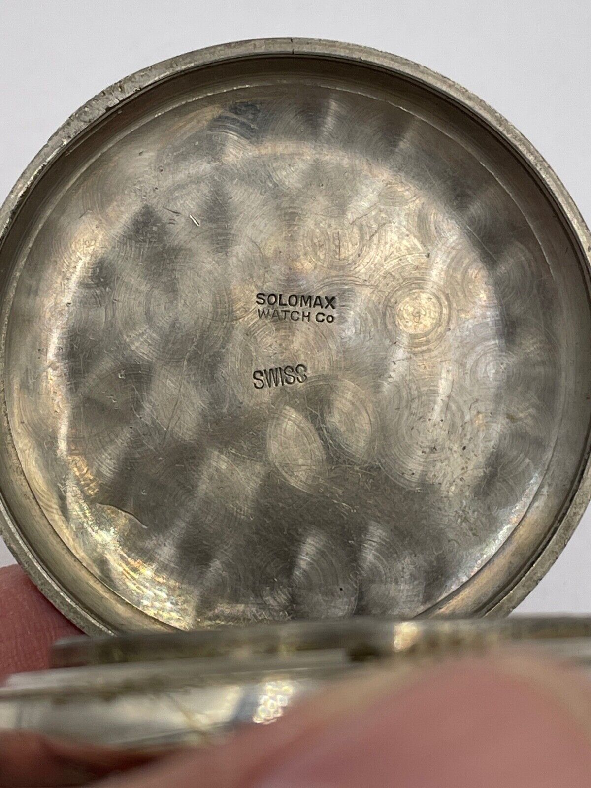 Solomax Chateau Cadillac 8 Day Pocket Watch Openscape Engraved case Rare