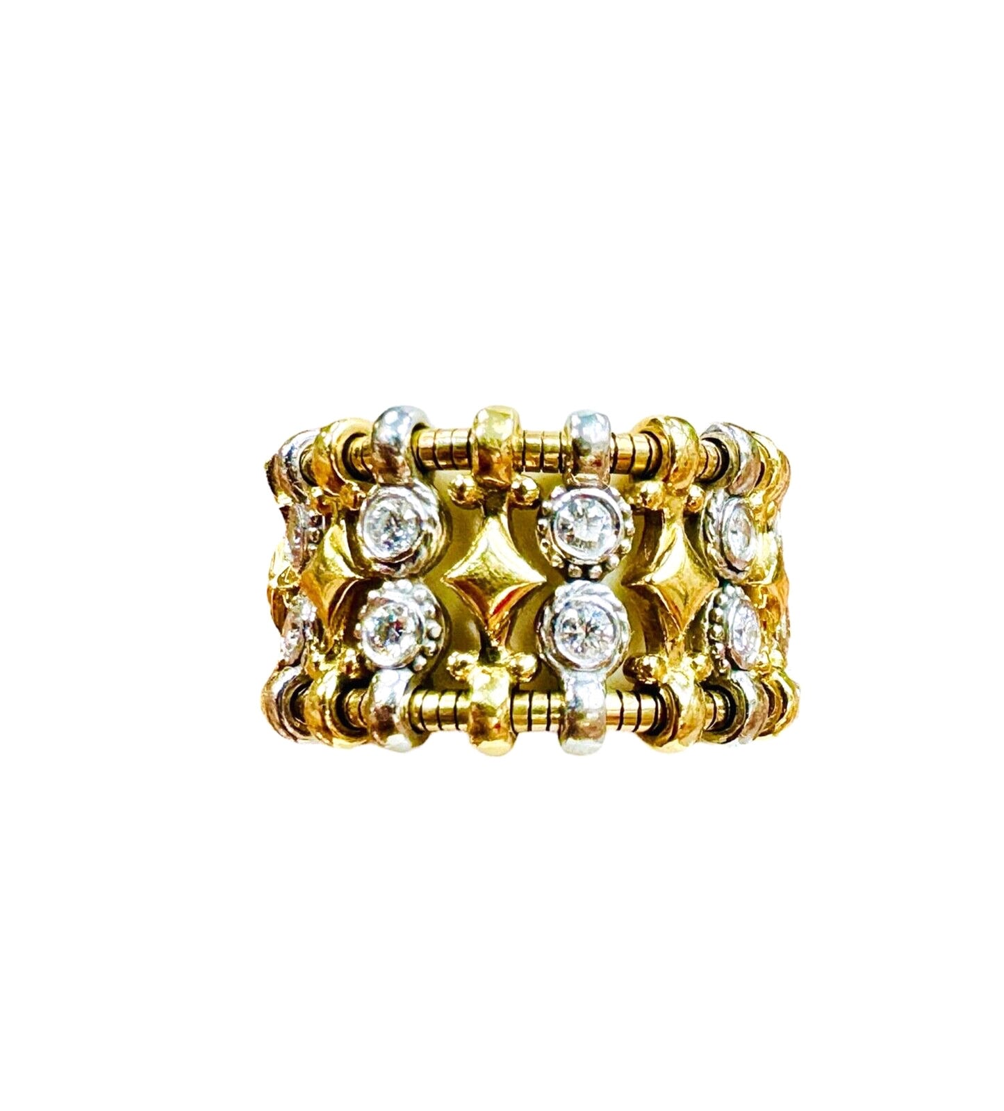 Carrera Y Carrera 18k gold flexible diamond Ring wide band
