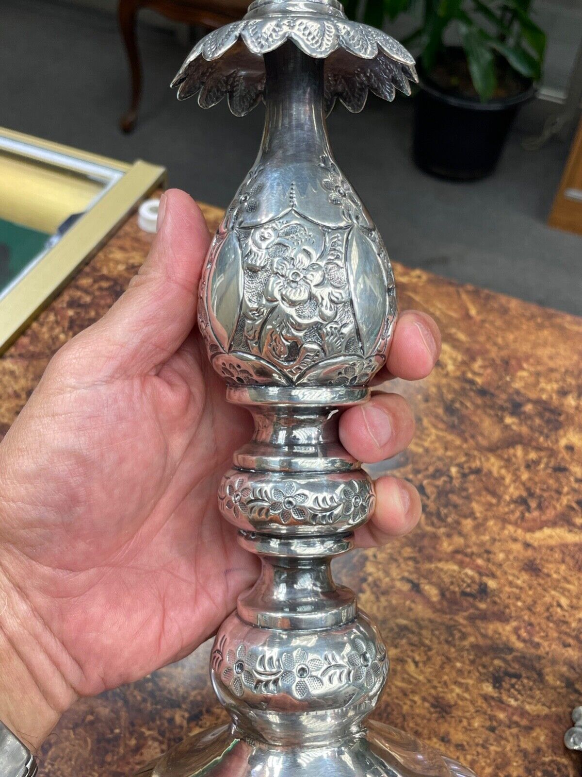 Antique Russian 84 Silver Sabbath Candlesticks