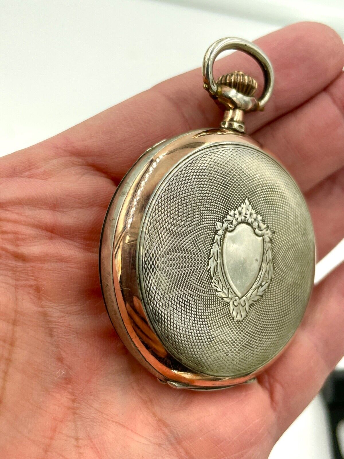 Antique Omega pocket watch Switzerland .800 Silver Full Hunter 52mm