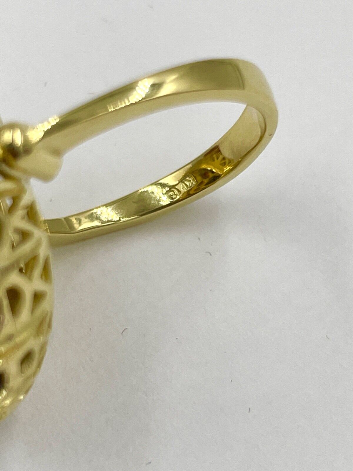 Estate 18k Yellow gold Garnet Cluster ring Mid Century Italy Cocktail Ring