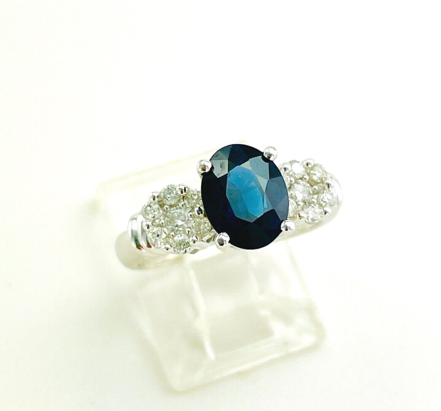 Estate 14k Gold diamond Sapphire cocktail Ring 1.50ctw
