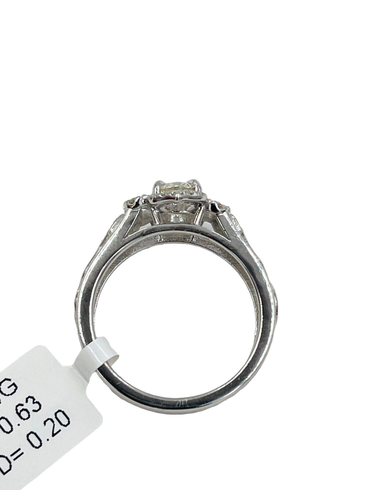 14kwg Diamond Halo Flower Ring EGL Certified