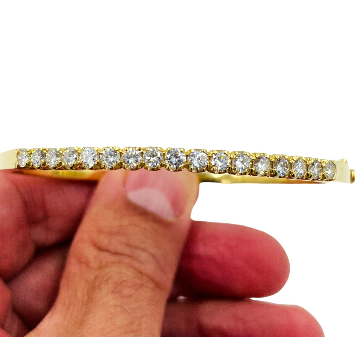 Estate 18k yellow Gold 1.50cts Diamond Bangle Bracelet