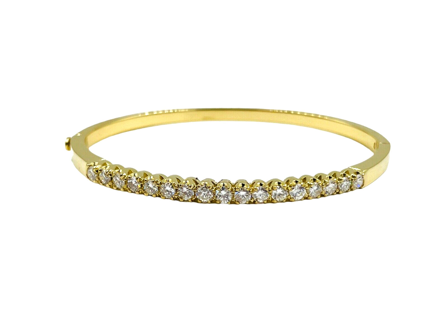 Estate 18k yellow Gold 1.50cts Diamond Bangle Bracelet