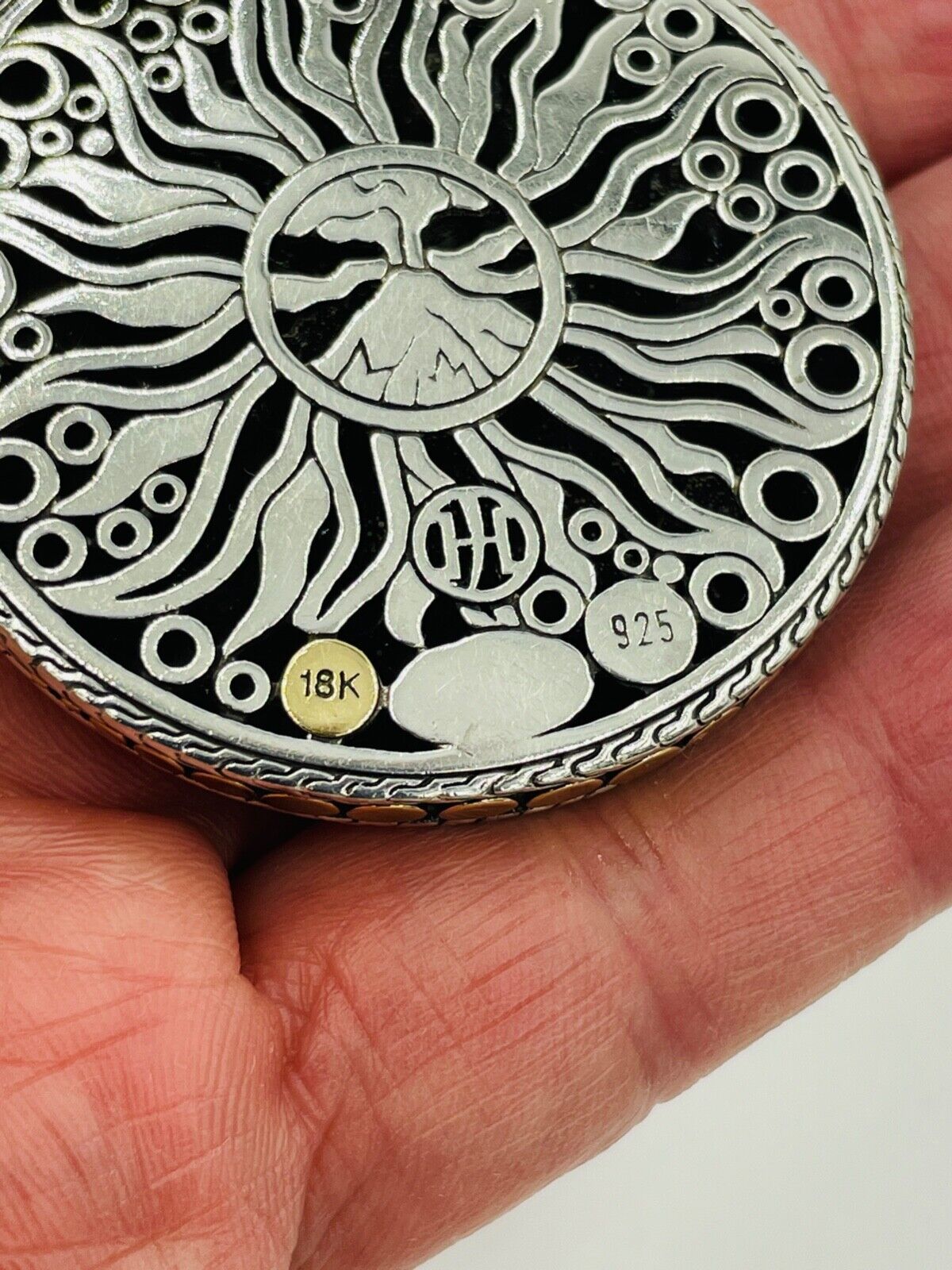 John Hardy XL Dot Armadillo Pendant 18K & 925 Sterling for Necklace