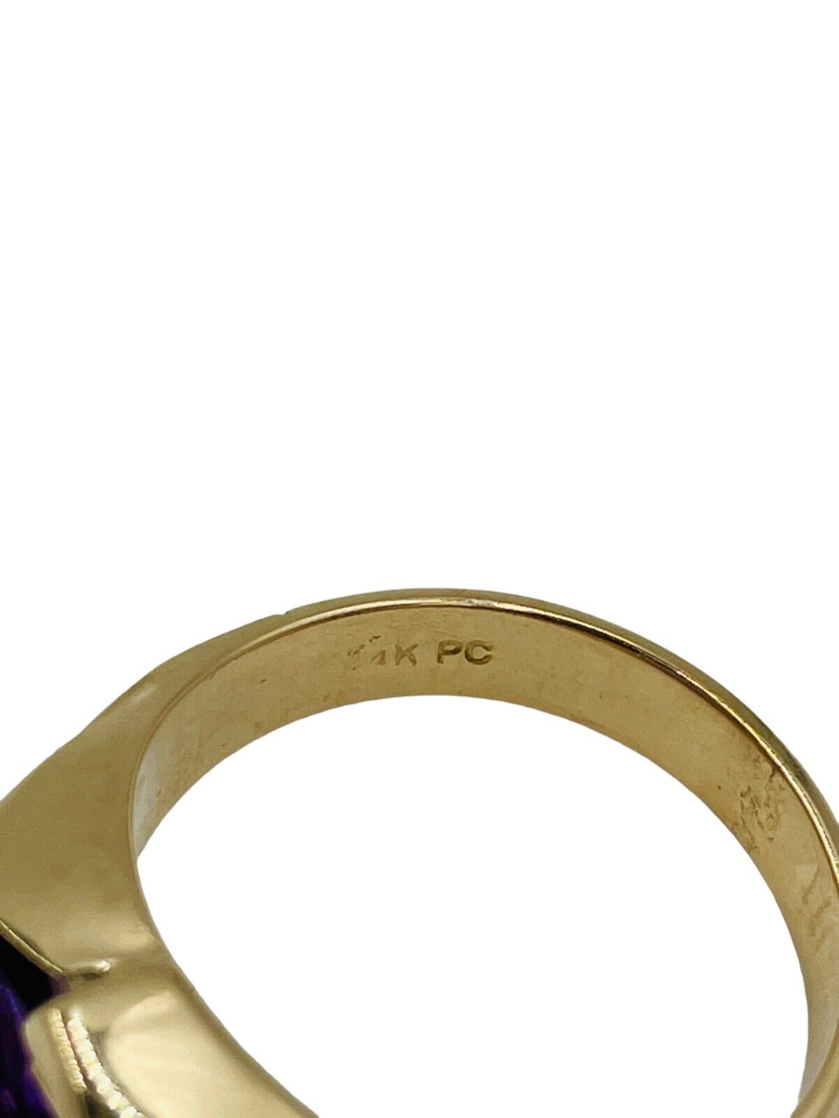Vintage 14k Yellow Gold Synthetic Alexandrite Men's Ring
