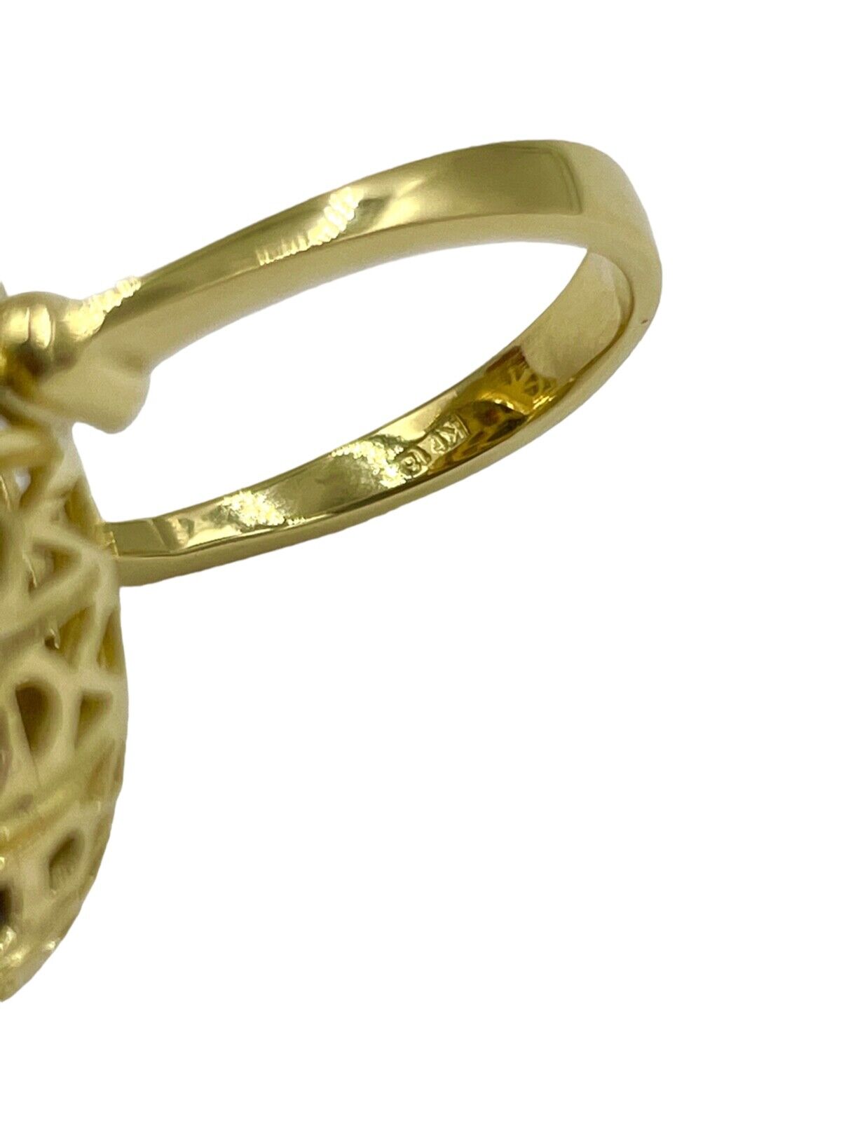 Estate 18k Yellow gold Garnet Cluster ring Mid Century Italy Cocktail Ring