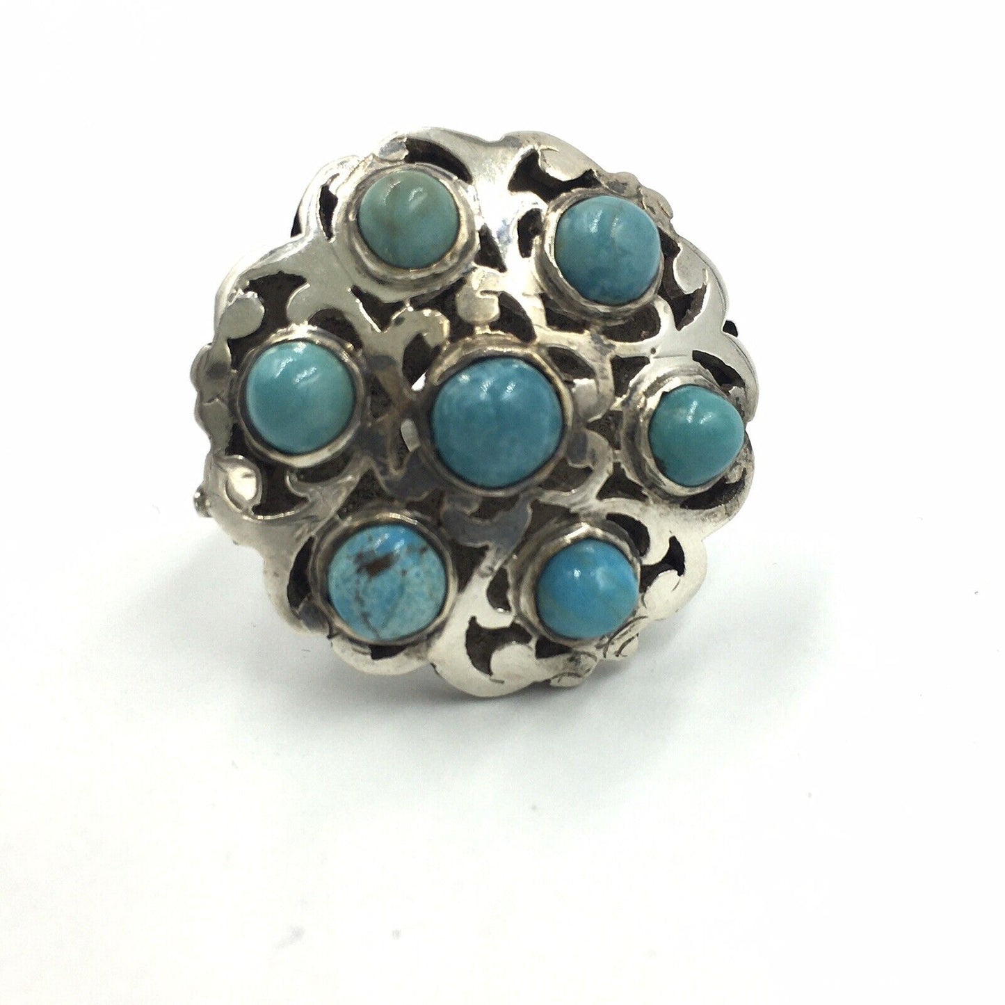 Old Pawn Sterling Silver Native American Turquoise Ring