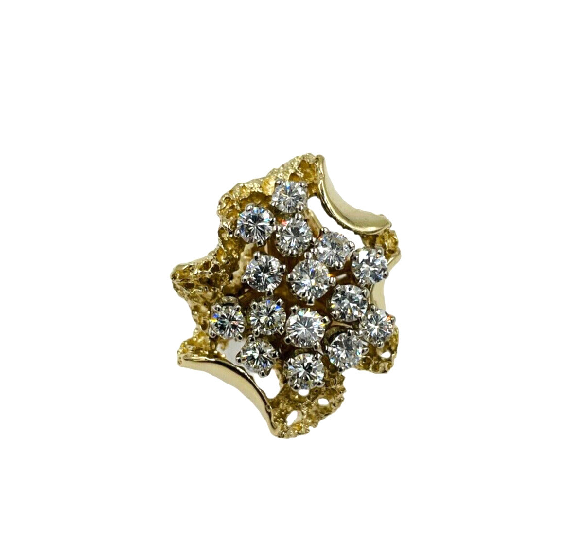Estate Diamond Cluster Freeform Cocktail Ring