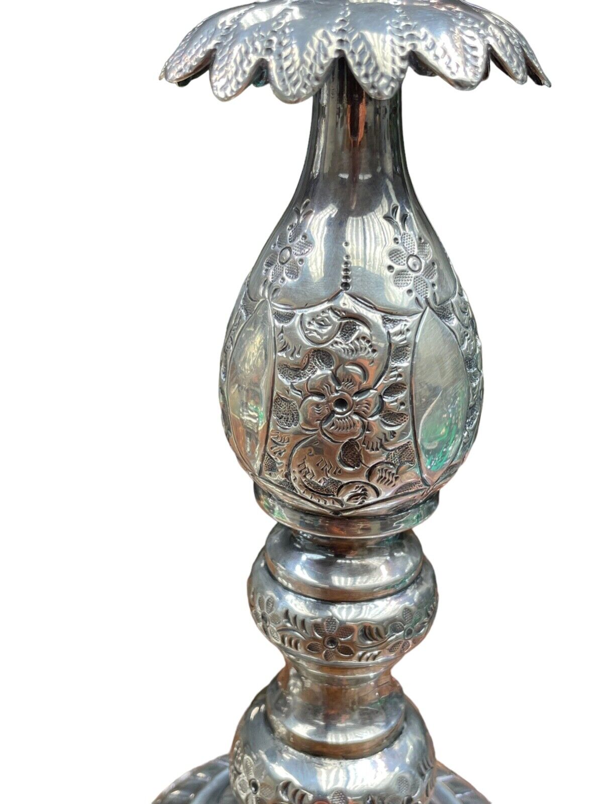 Antique Russian 84 Silver Sabbath Candlesticks