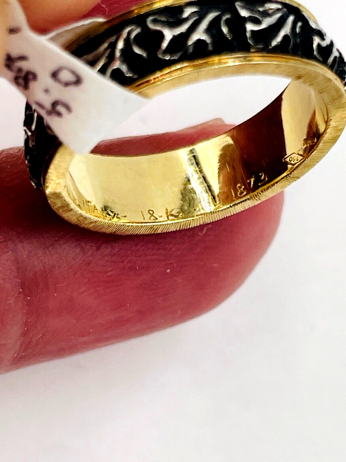 Estate Buccellati 18k Yellow Gold and Silver Ring Size 6.5 Unisex Wedding band