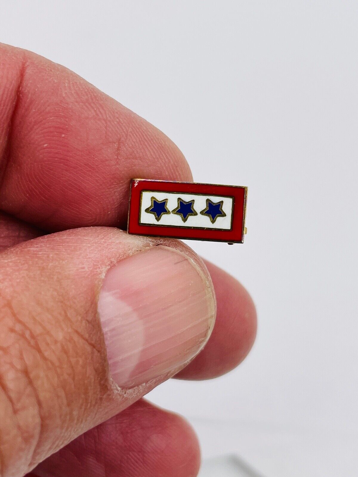 WW ll US Army Military Home Front Sons In The Service 3 Star Lapel Pin 14K Gold