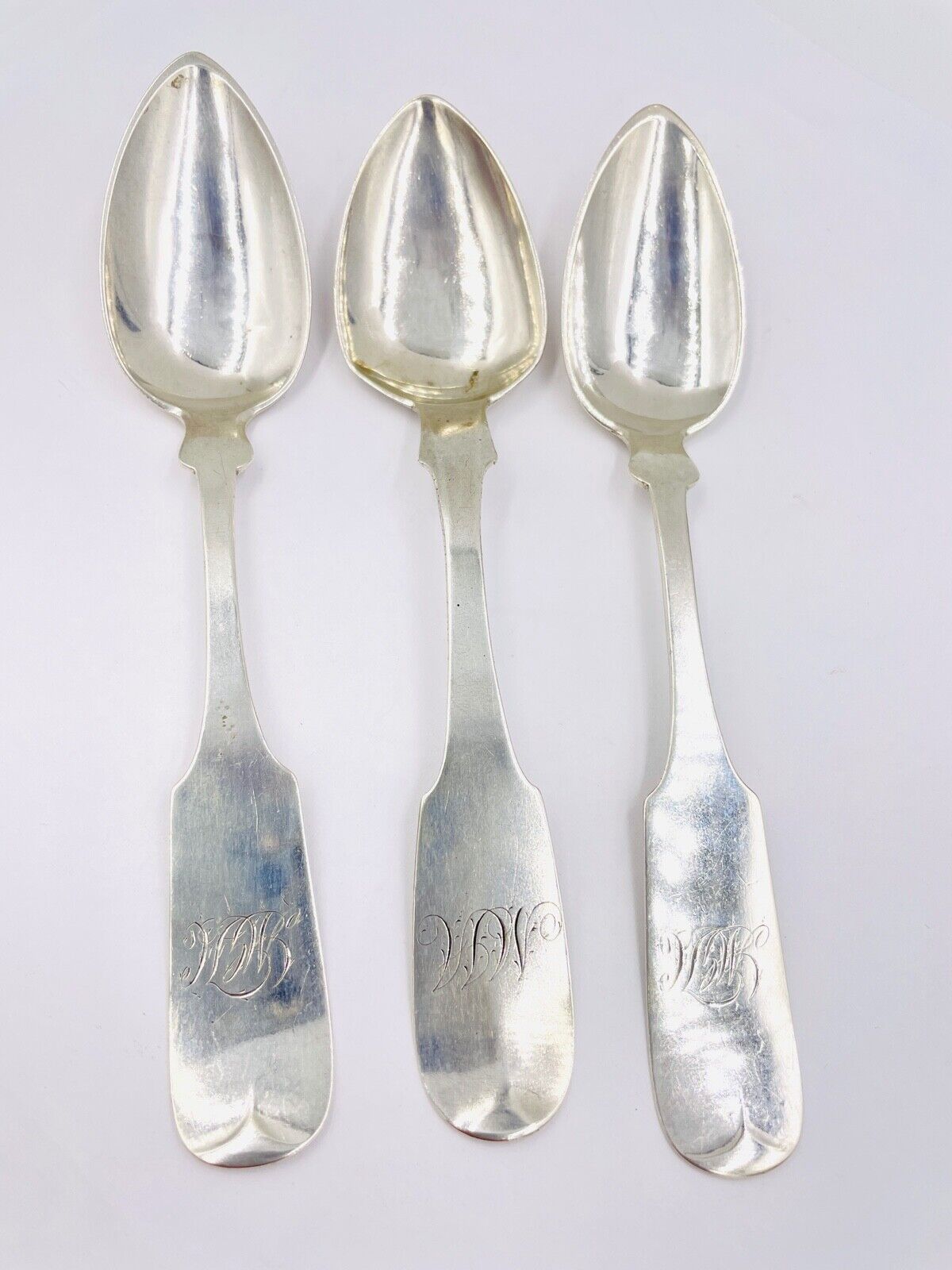 Antique 1840s Coin Silver Spoons Canfeild Bro sons