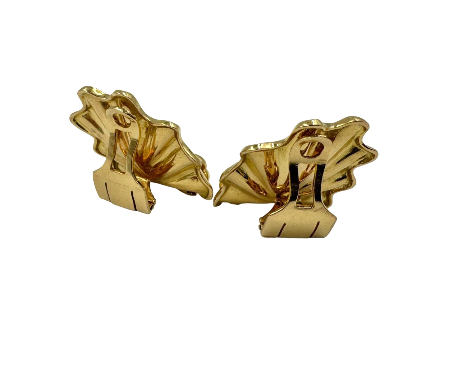 Retro 18k Gold Yellow Gold Diamond Clip On Earrings