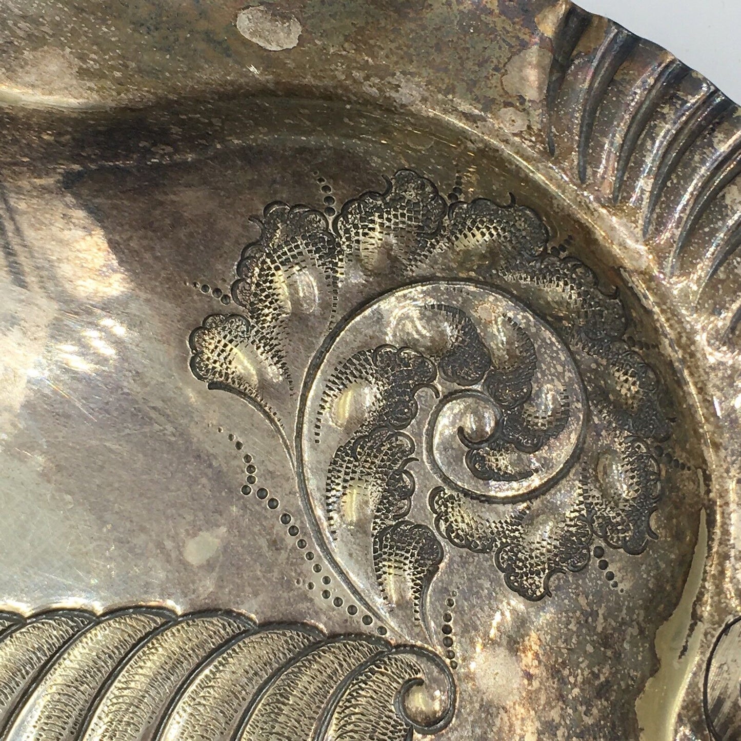 George Wish Victorian Sheffield England Shell Dish Silverplate