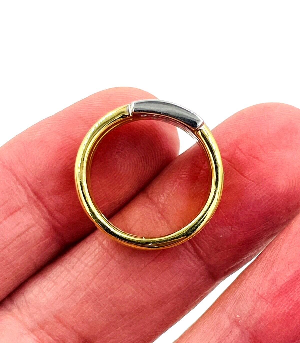 18k Gold Princess cut diamond wide band Ring