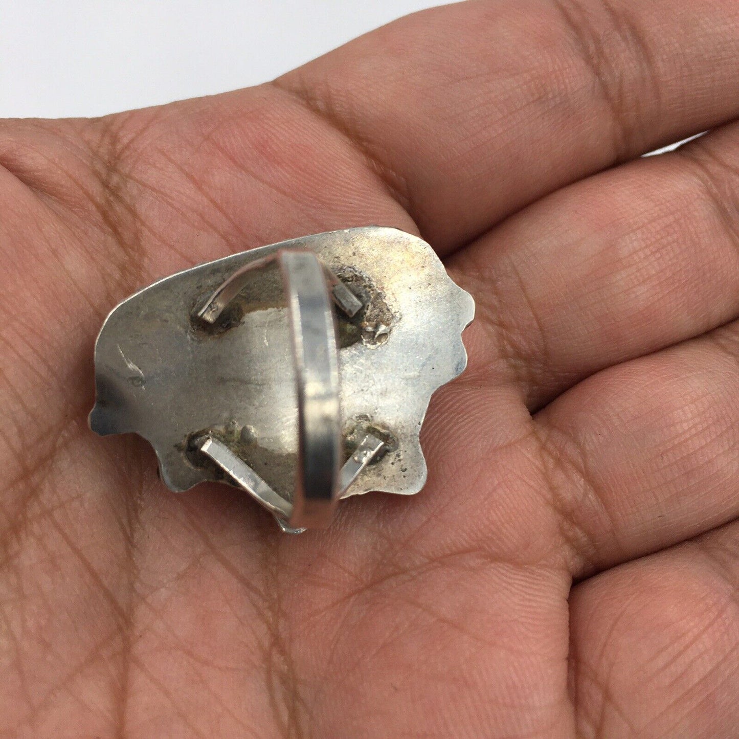 Old Pawn Sterling Silver Native American Turquoise Ring