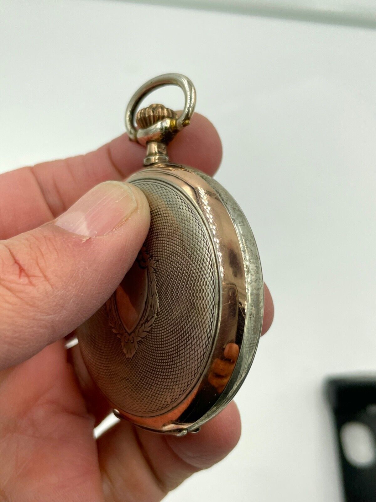 Antique Omega pocket watch Switzerland .800 Silver Full Hunter 52mm