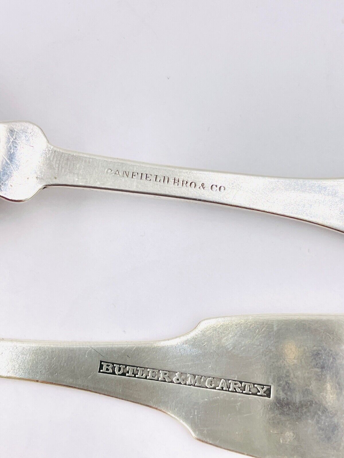 Antique 1840s Coin Silver 3 Spoons Canfeild Bro & sons