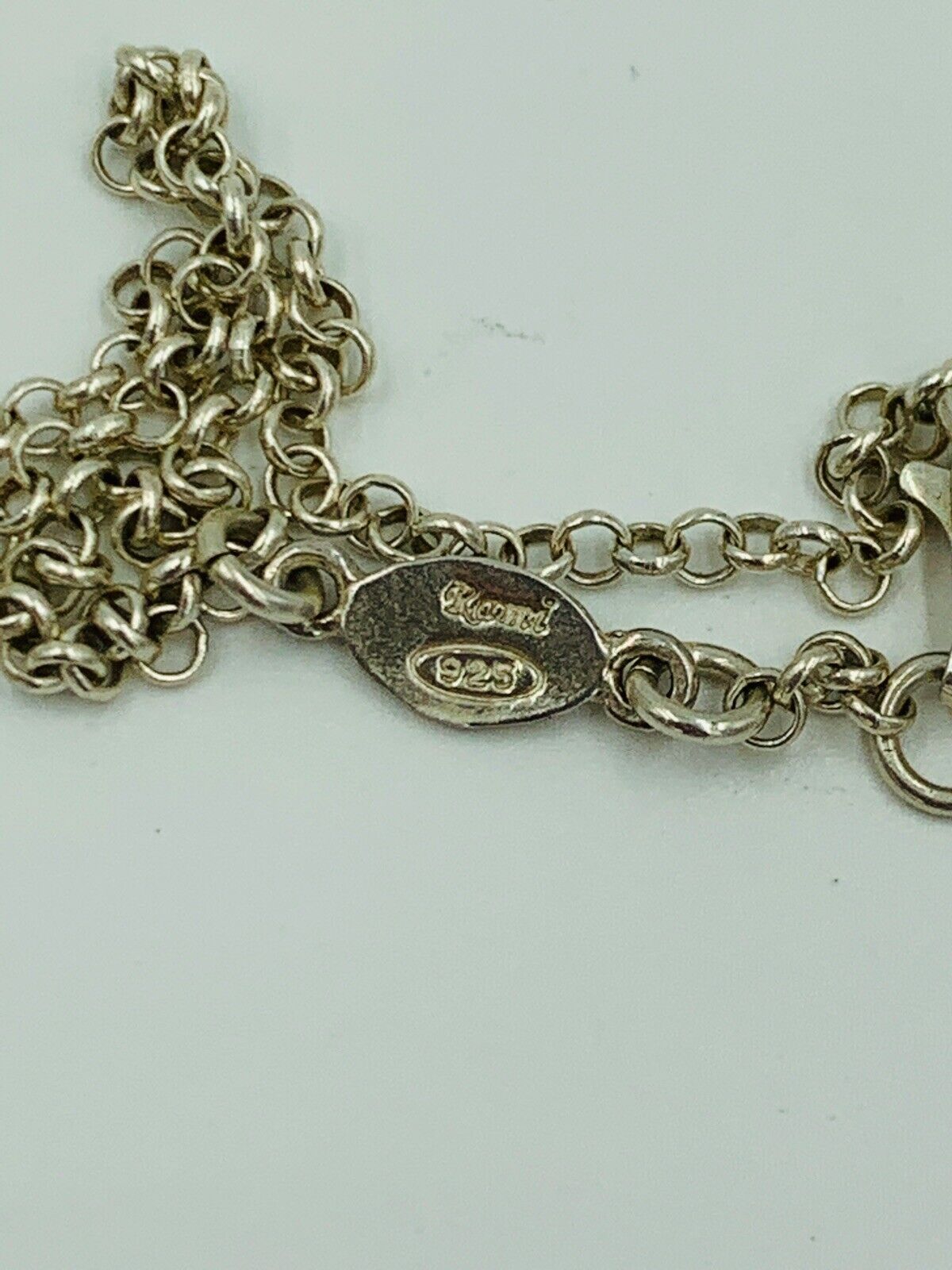 Designer Signed Rami Sterling Silver Briolette Drop Necklace Swarovski