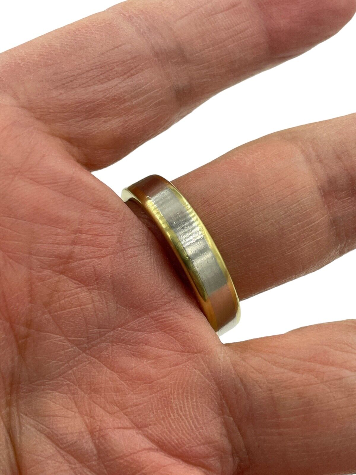 Designer signed Diana Platinum & 18k Gold Ring Band Men's size 12.5 Make Offer