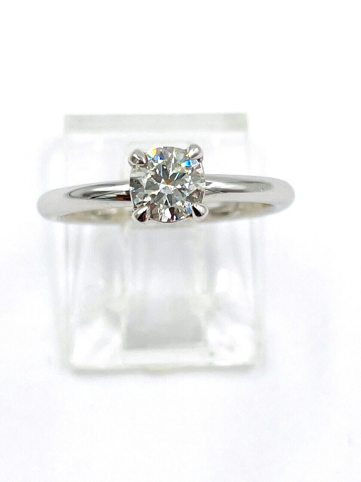 14K White Gold Diamond solitaire Engagement Ring .50ct SI I