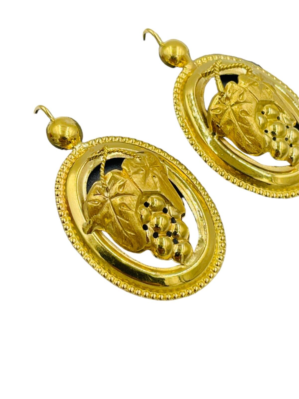 Victorian French 18k Hand Made Grape motif dangle Earrings