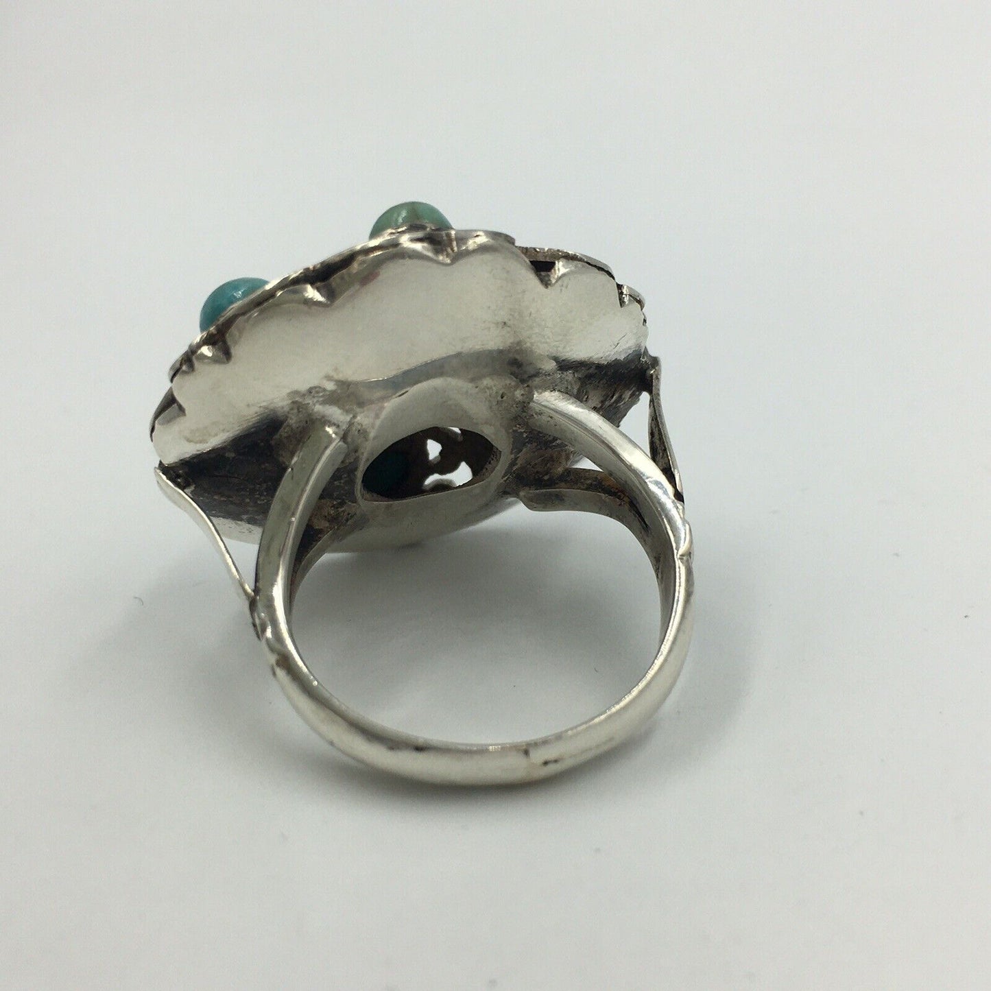 Old Pawn Sterling Silver Native American Turquoise Ring