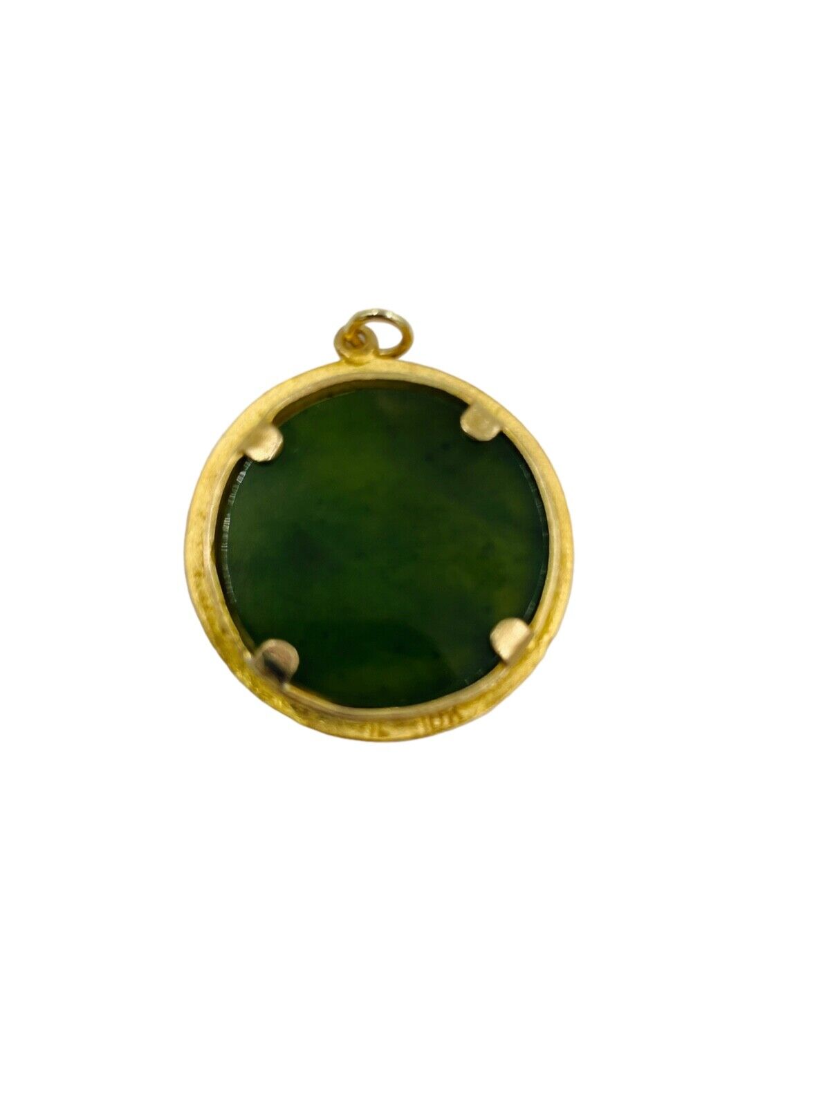 10k Yellow Gold Natural Jade Alaskan Gold Nugget Cabin Pendant Necklace