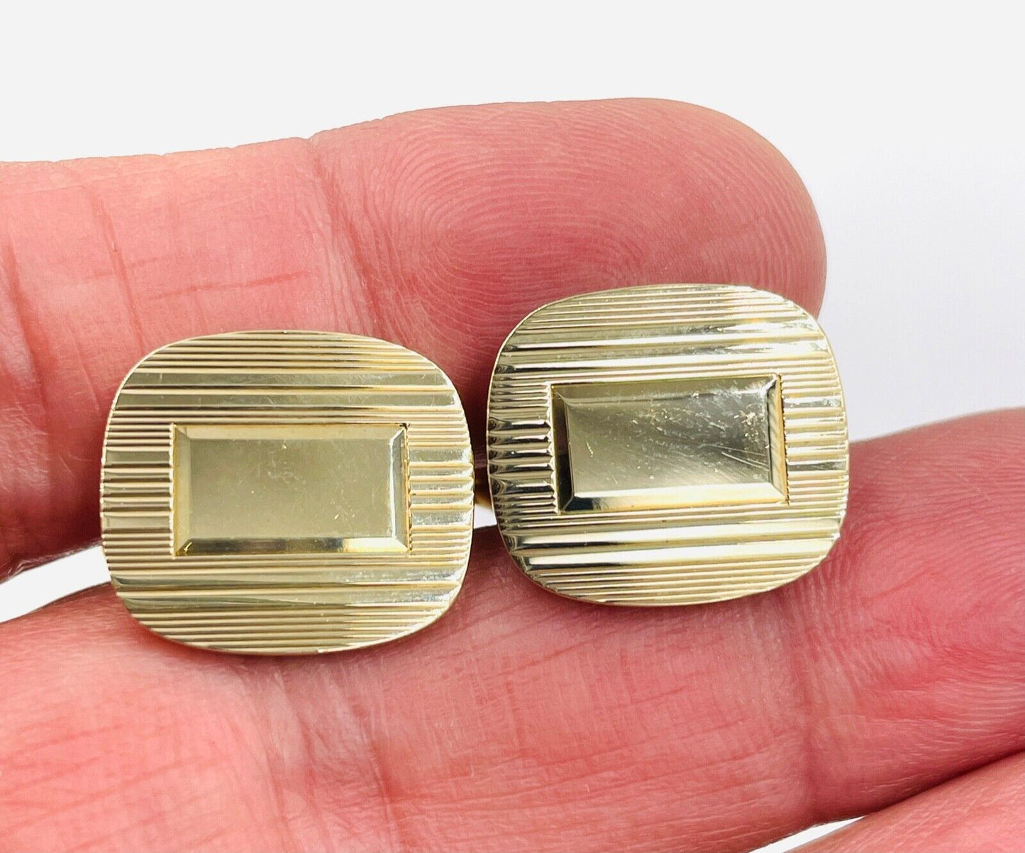 Larter and Son's 10k Yellow gold Cufflinks with box Mid-Century