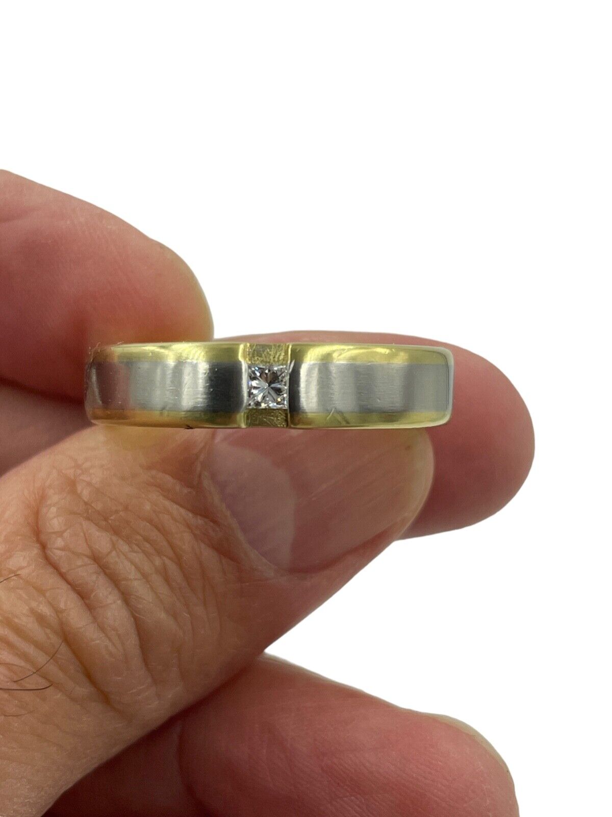 Designer signed Diana Platinum & 18k Gold Ring Band Men's size 12.5 Make Offer