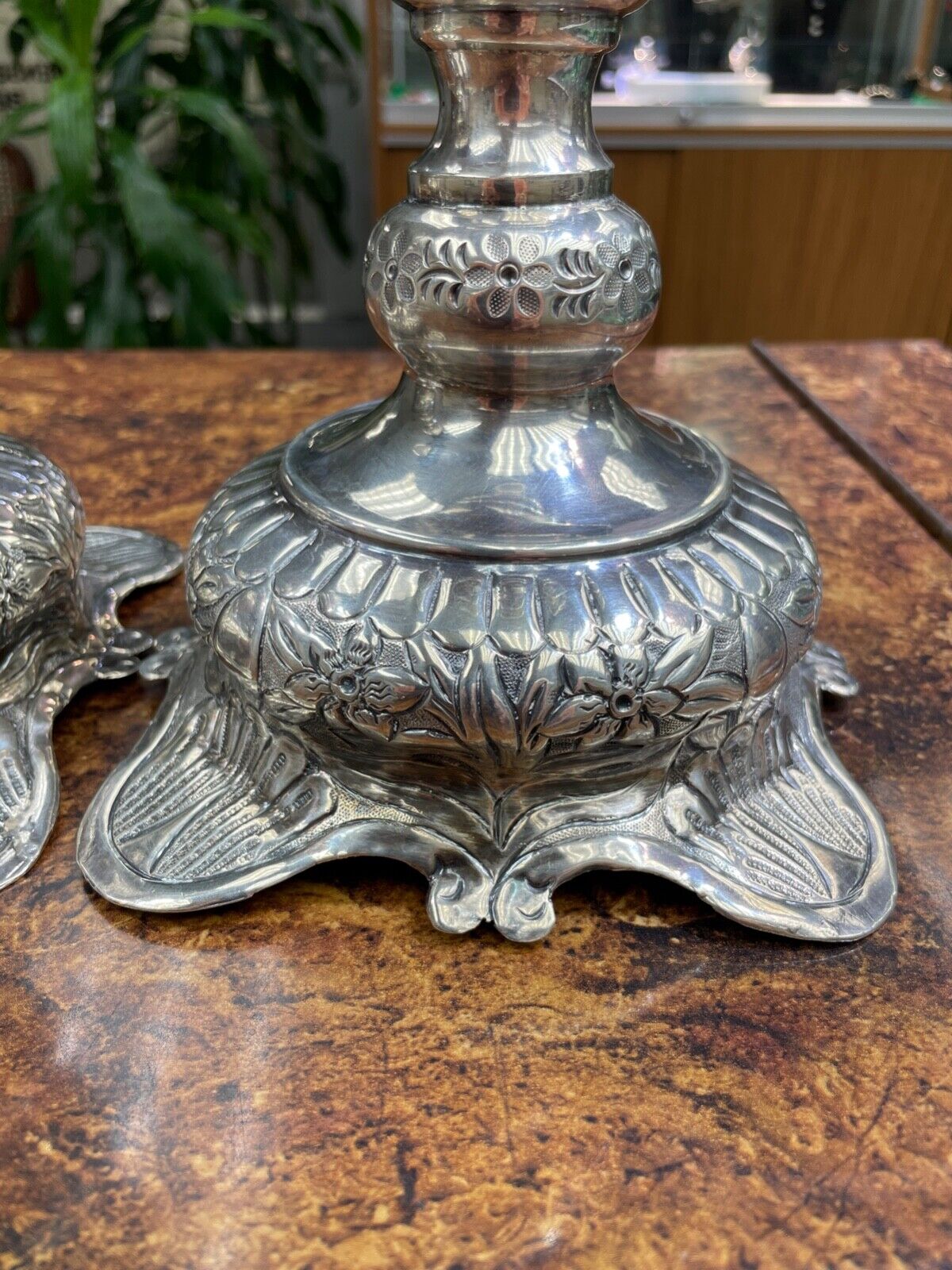 Antique Russian 84 Silver Sabbath Candlesticks