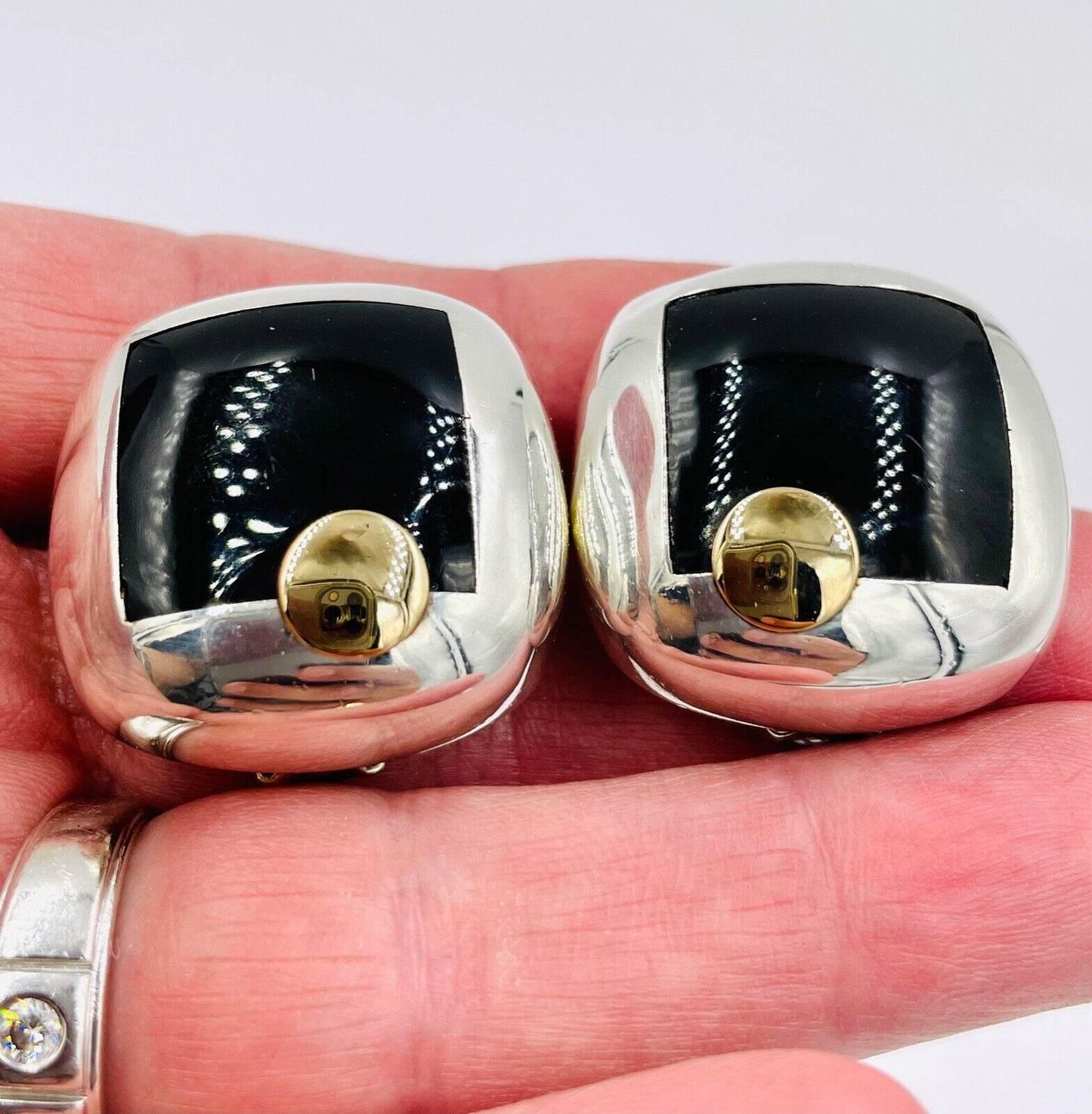 Zina Beverly Hills Sterling Silver Heart Clip Earrings