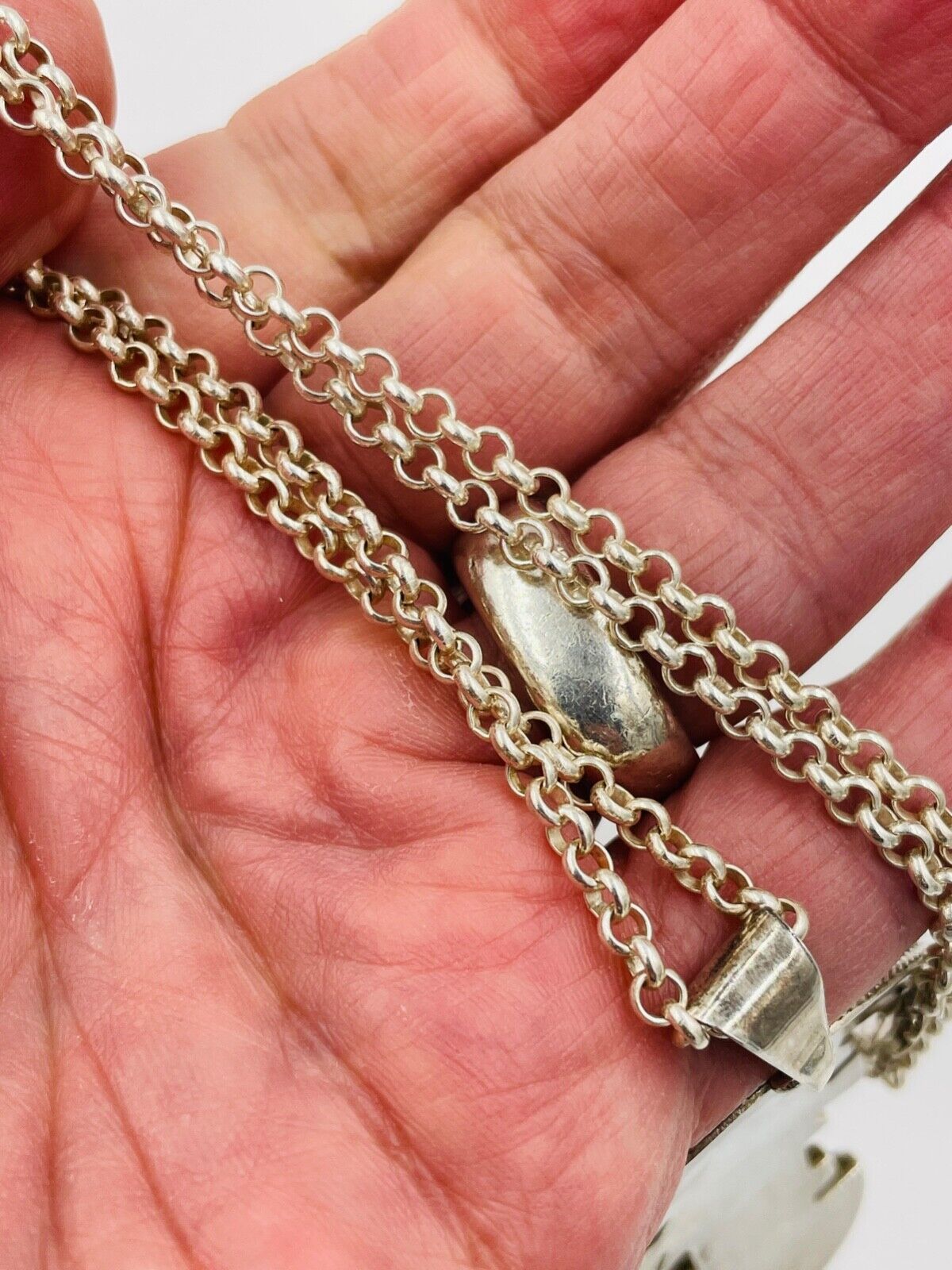 Vintage Peruvian Inca Tumi God Knife Pin Pendant Necklace 950 Silver