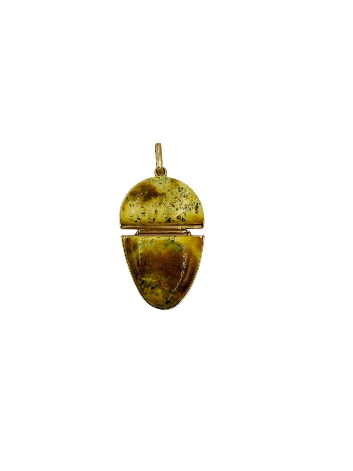 14K 585 Rose Pink Gold Russian Baltic Butterscotch Egg Yolk Amber Pendant
