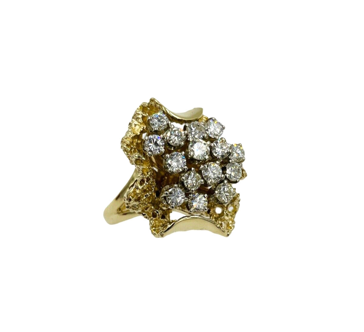 Estate Diamond Cluster Freeform Cocktail Ring