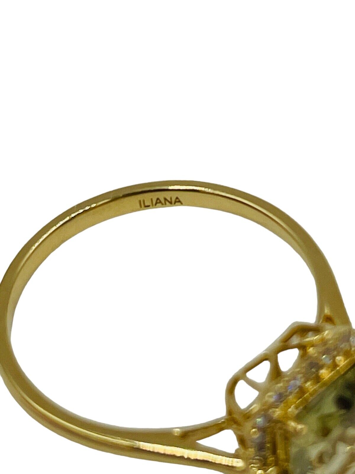 Iliana 18K Yellow Gold Diopside, Diamond Ring Size 9.5