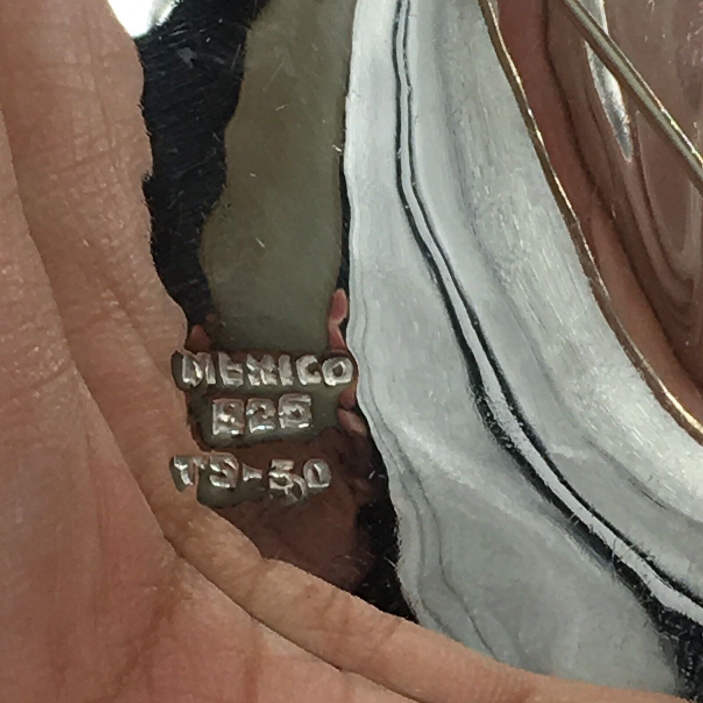 Taxco Modernist Sterling Silver Pin Brooch TS-30 Vintage Huge