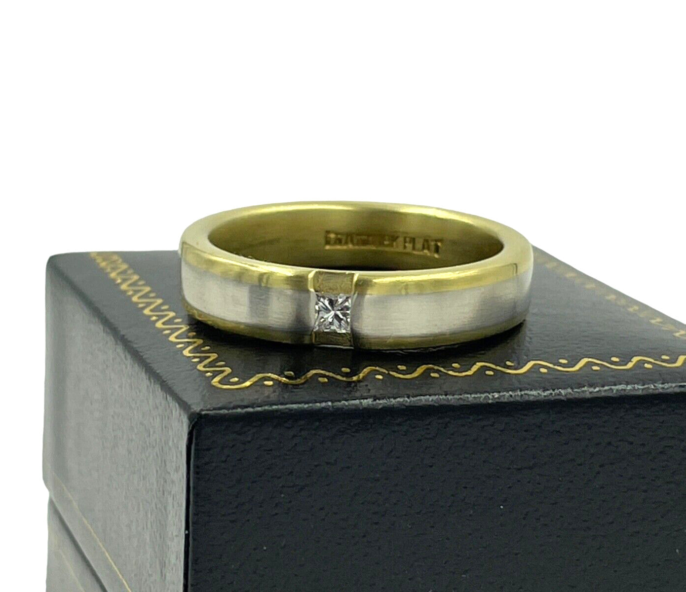 Designer signed Diana Platinum & 18k Gold Ring Band Men's size 12.5 Make Offer