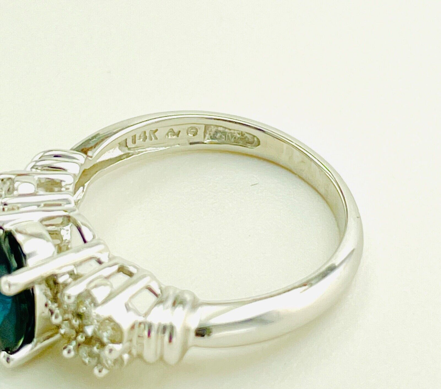 Estate 14k Gold diamond Sapphire cocktail Ring 1.50ctw