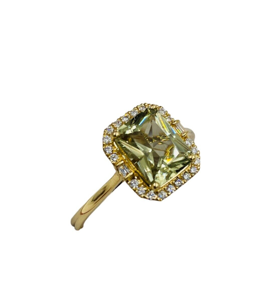 Iliana 18K Yellow Gold Diopside, Diamond Ring Size 9.5