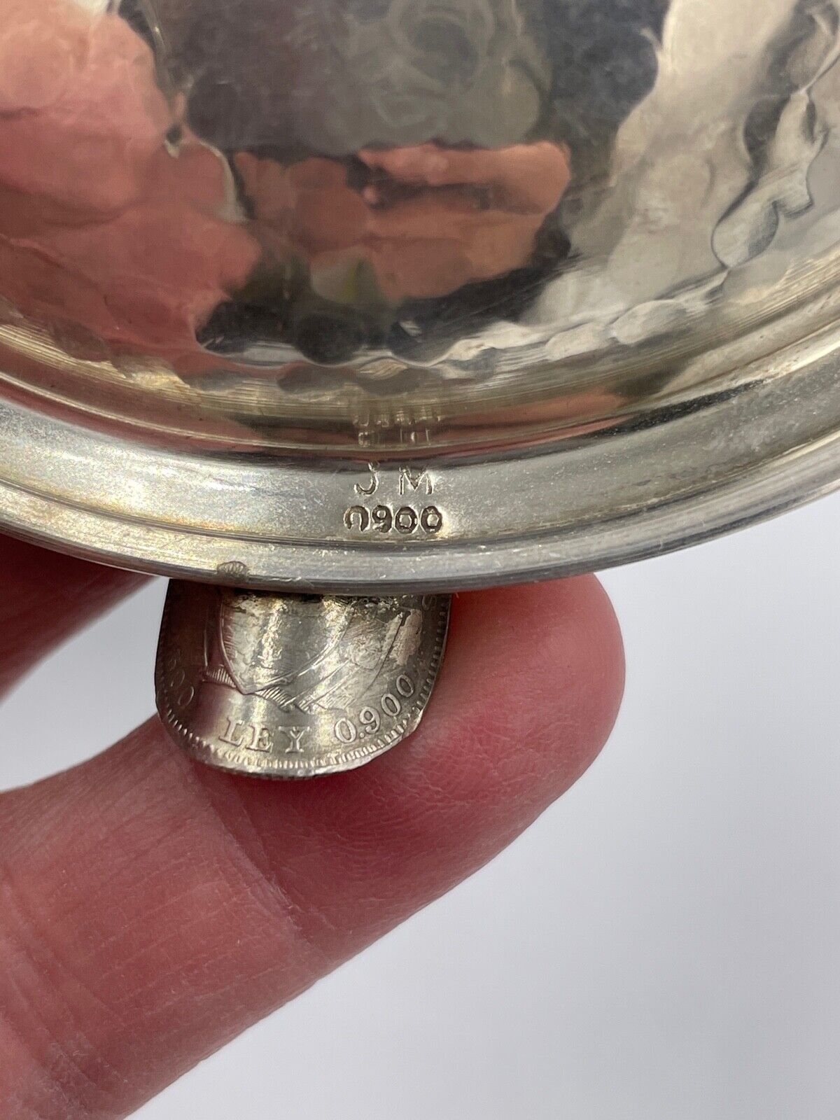 Antique Republica de Colombia 1932 Coin 900 Silver Ash Tray