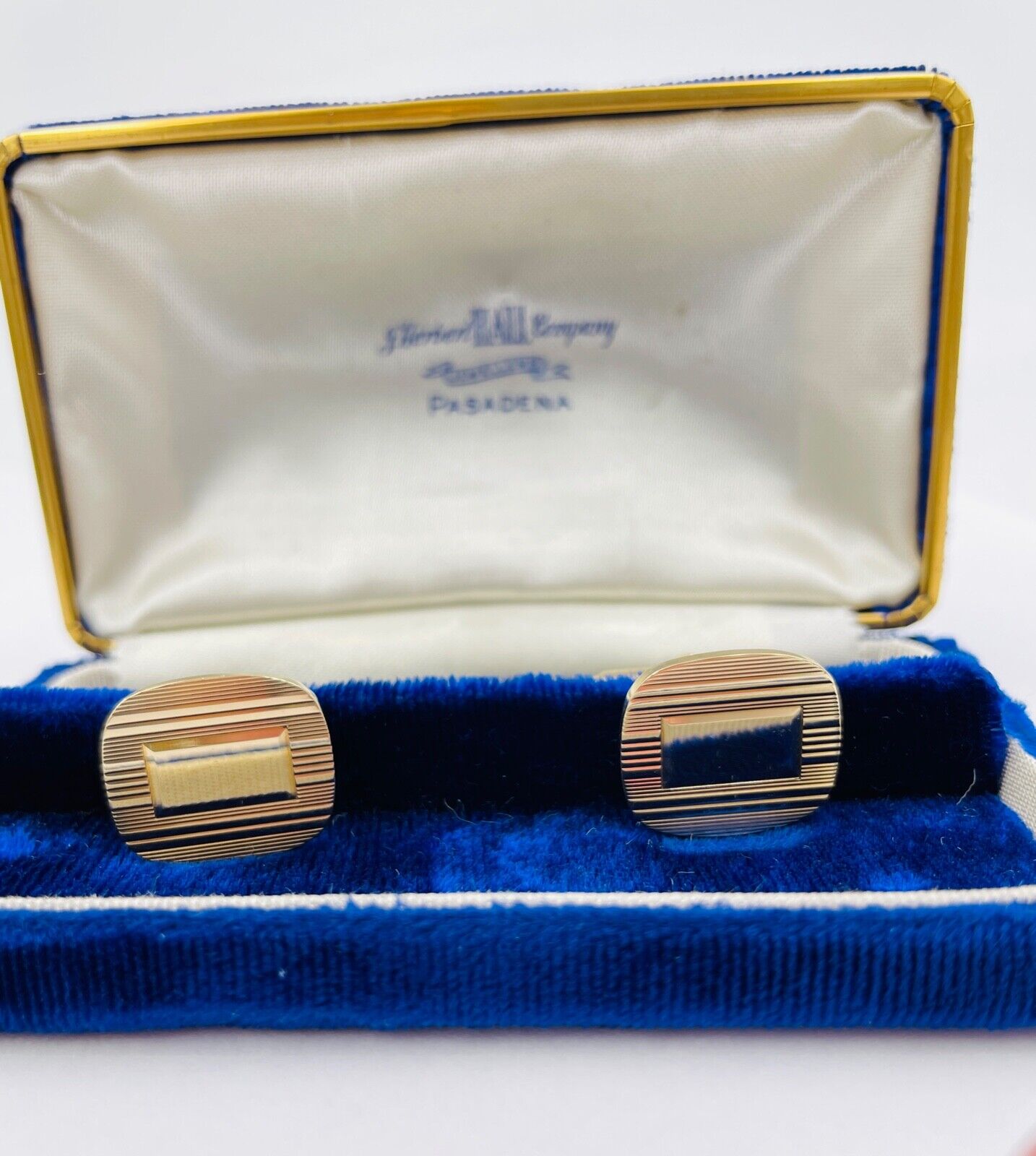 Larter and Son's 10k Yellow gold Cufflinks with box Mid-Century