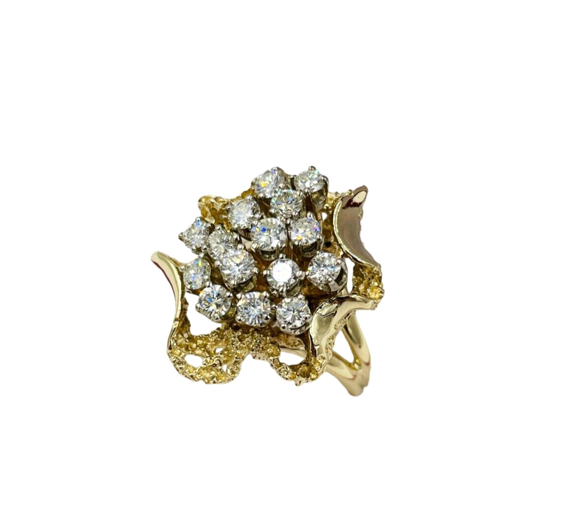 Estate Diamond Cluster Freeform Cocktail Ring
